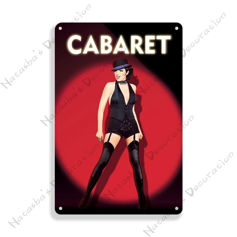 Cabaret Poster Music Movie Metal Sign Decorative Plate Home Restaurant Bar Club Wall Decor Vintage Metal Poster Industrial Decor