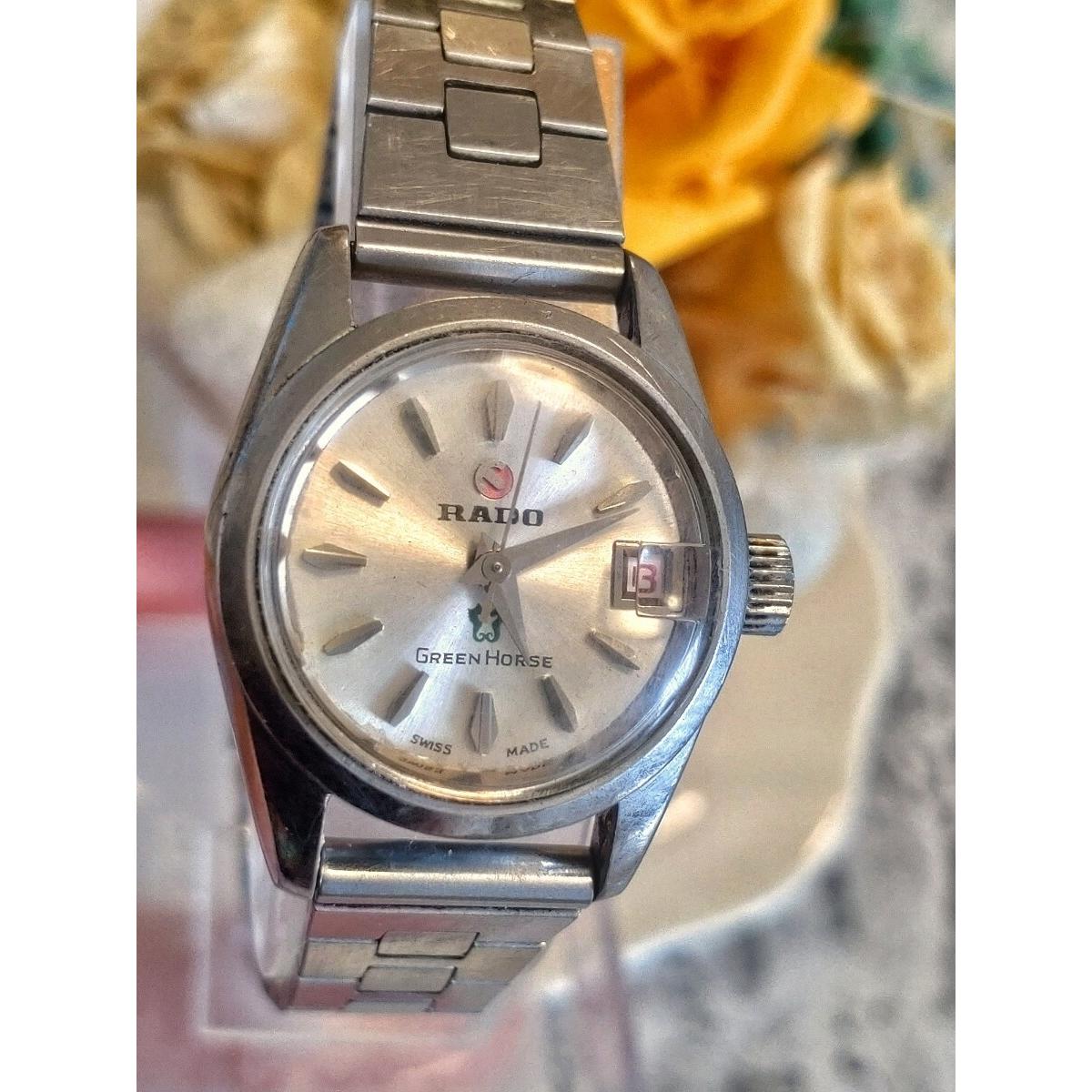 Used Beautiful windshield, working condition, RADO, GREEN HORSE, ladies watch, automatic winding, silver date, vintage