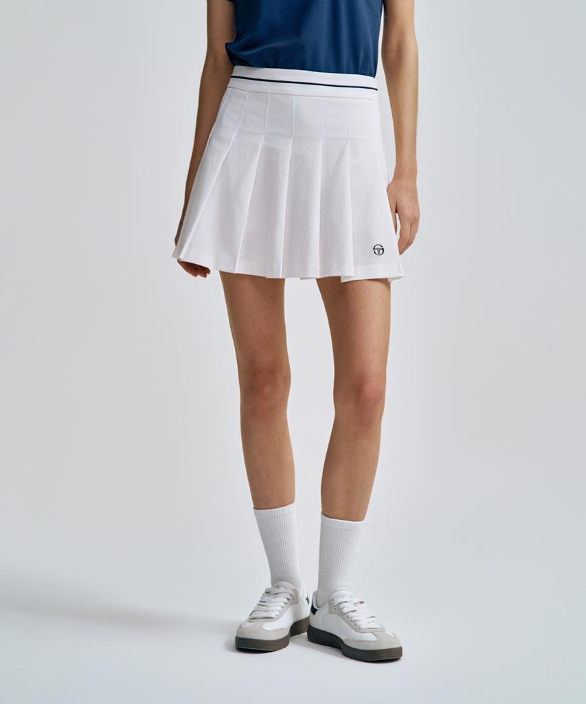 SERGIO TACCHINI W Classic Wide Pleated Skirt (White)