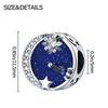 Authentic Charm Bead Charms copper Deep Blue Starry Sky Pearls Bead Charms Compatible With Bracelets Women Jewellery Making Diy Gift