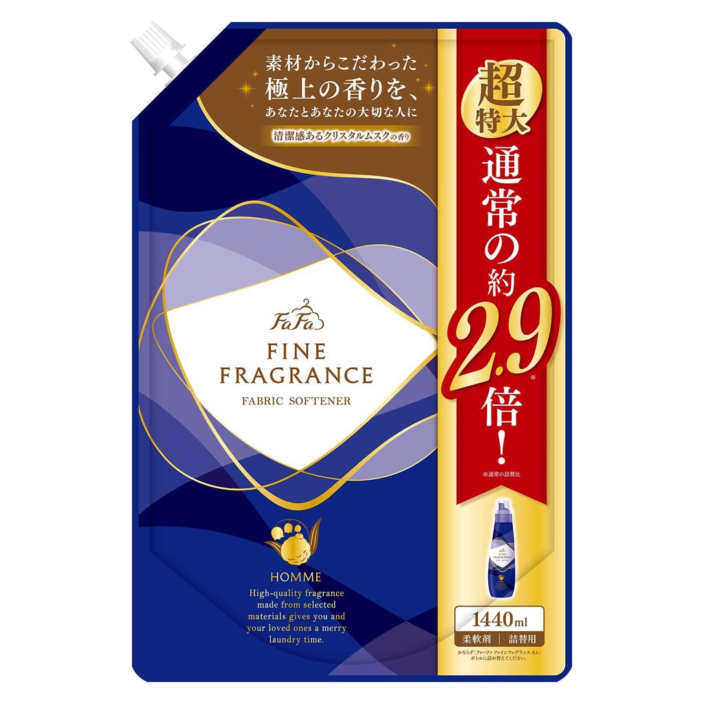 Farfa Concentrated Softener Fine Fragrance Homme Refill Extra Large Crystal Musk Scent 6 Piece Set (1440ml)