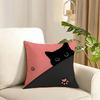 New Little Black Cat Cute Couple Cushion Cover Reversible Plush Pillow Cover Soft Fluffy Home Decor for Sofa Bedroom
