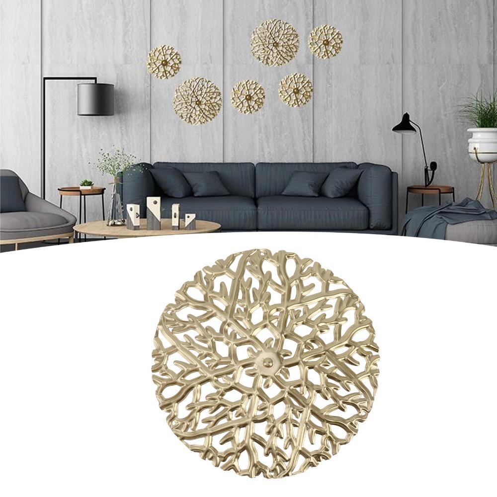 Hohlgeschnitzter eiserner Ast Wanddeko Goldener Eisen-Runder Eisen-Wandkunst Runder Goldener Metall-Wandbehang Schlafzimmer-Interieur