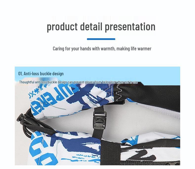 Yirenxing Winter Ski Gloves: Fleece-Lined, Waterproof, Non-slip, Windproof Motorcycle Gloves for Men and Women.