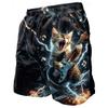 The Cat Music Mouse Graphic Swimming Trunks Are Men's Shark 3D Printed Beach Shorts, Summer Casual Quick Dry Sports Loose Surfing Beach Casual Shorts