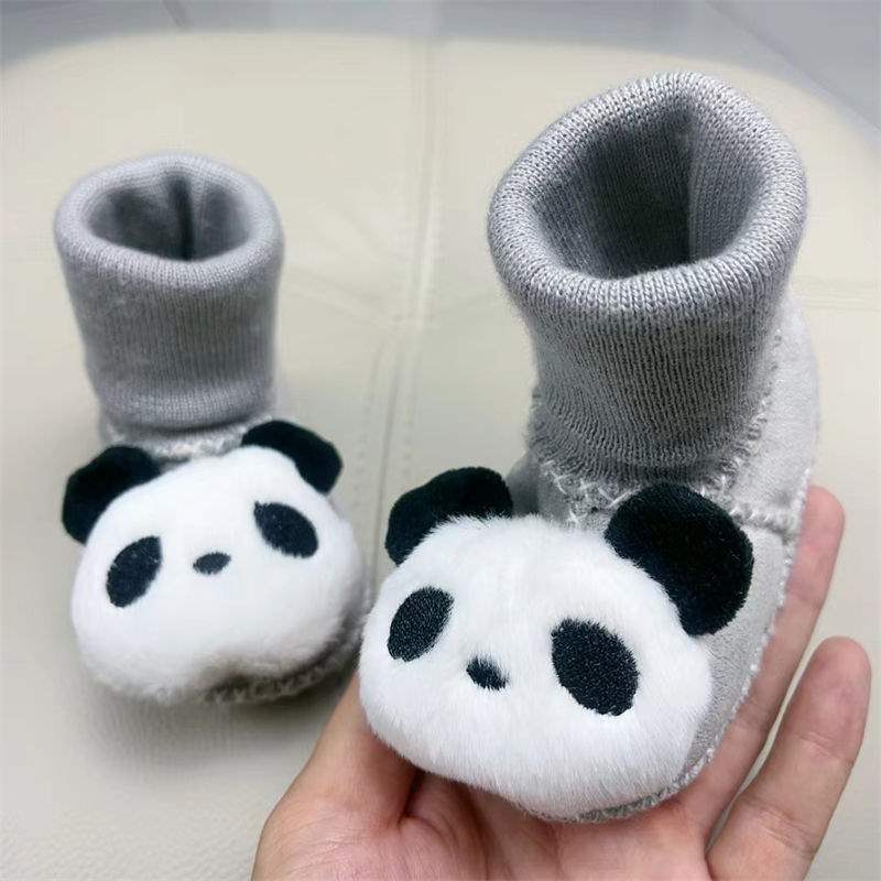 Winter Soft-soled Newborn Baby Cotton Shoes 0-6 Months Thickened Baby Anti-drop Socks Shoes Keep Warm and Do Not Lose Fluff Shoes
