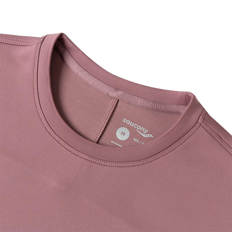 SAUCONY Solid Color Casual Sports Crew Neck Pullover Sweatshirt Women Sweatshirt Purple Pink SC1210020-2