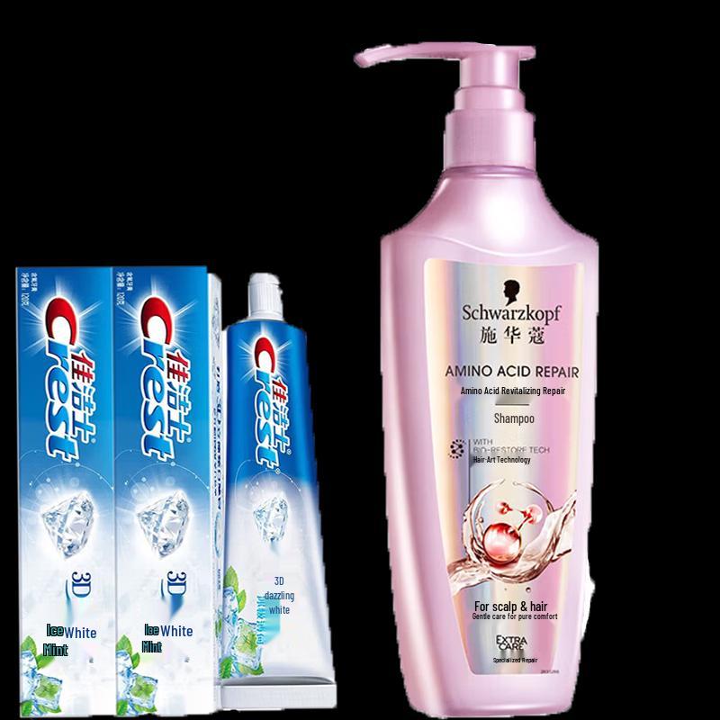 

Crest 3D White Toothpaste & Schwarzkopf Shampoo Bundle