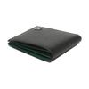 Gucci Silver Label Logo Pebbled Short Folding Leather Wallet Regular Men's Black/Green