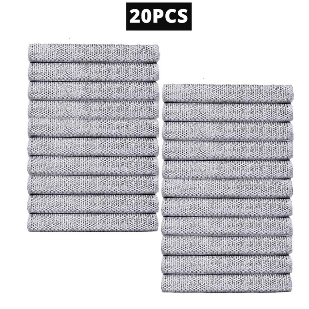 20/1pcs Magic Cleaning Cloth Thickened Double -sided Metal Steel Wire Rags Kitchen Dish Pot Washdishing Cloths Towel Clean Tools