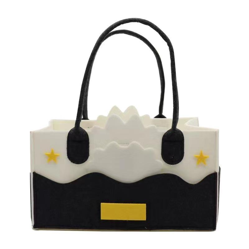 Geantă Tote din Feutru Nețesut Îngroșat cu Desen Animat, Cadou, Favore de Petrecere