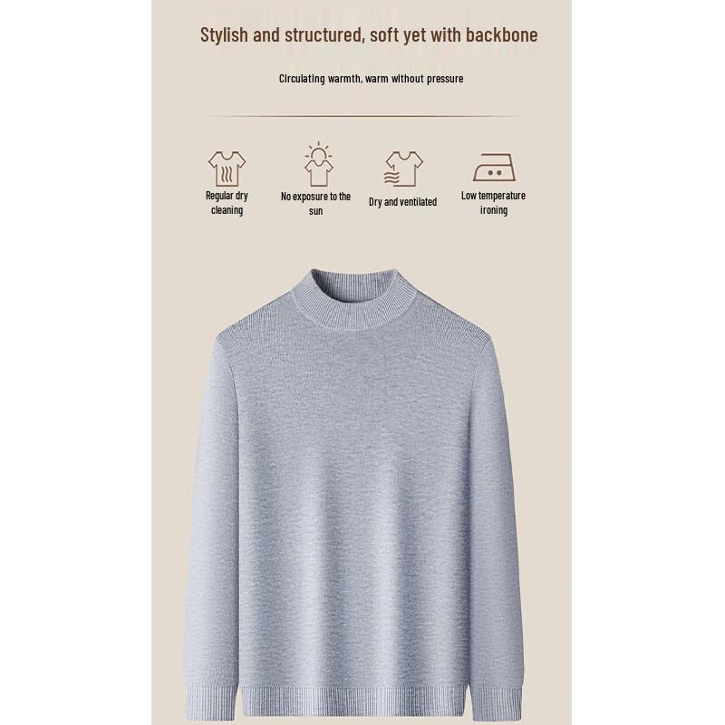 Romon Men's Thickened Warm Mock Neck Knit Sweater WLW8803