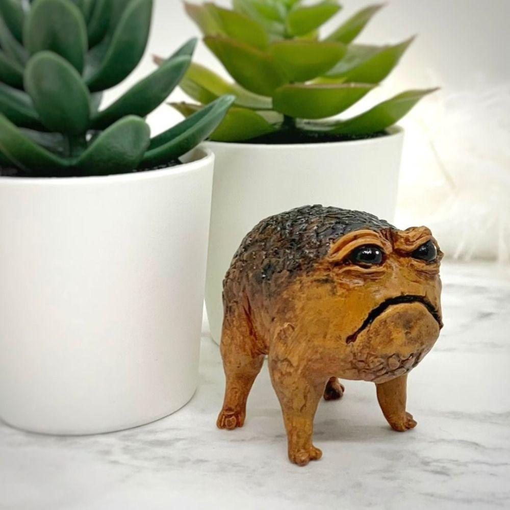 

Милая африканская древесная лягушка без трещин Статуэтка жабы Grumpy Home Decor