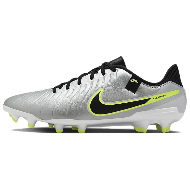 Nike Tiempo Legend 10 Academy MG Soccer Cleats Metallic Silver Volt Black DV4337-001