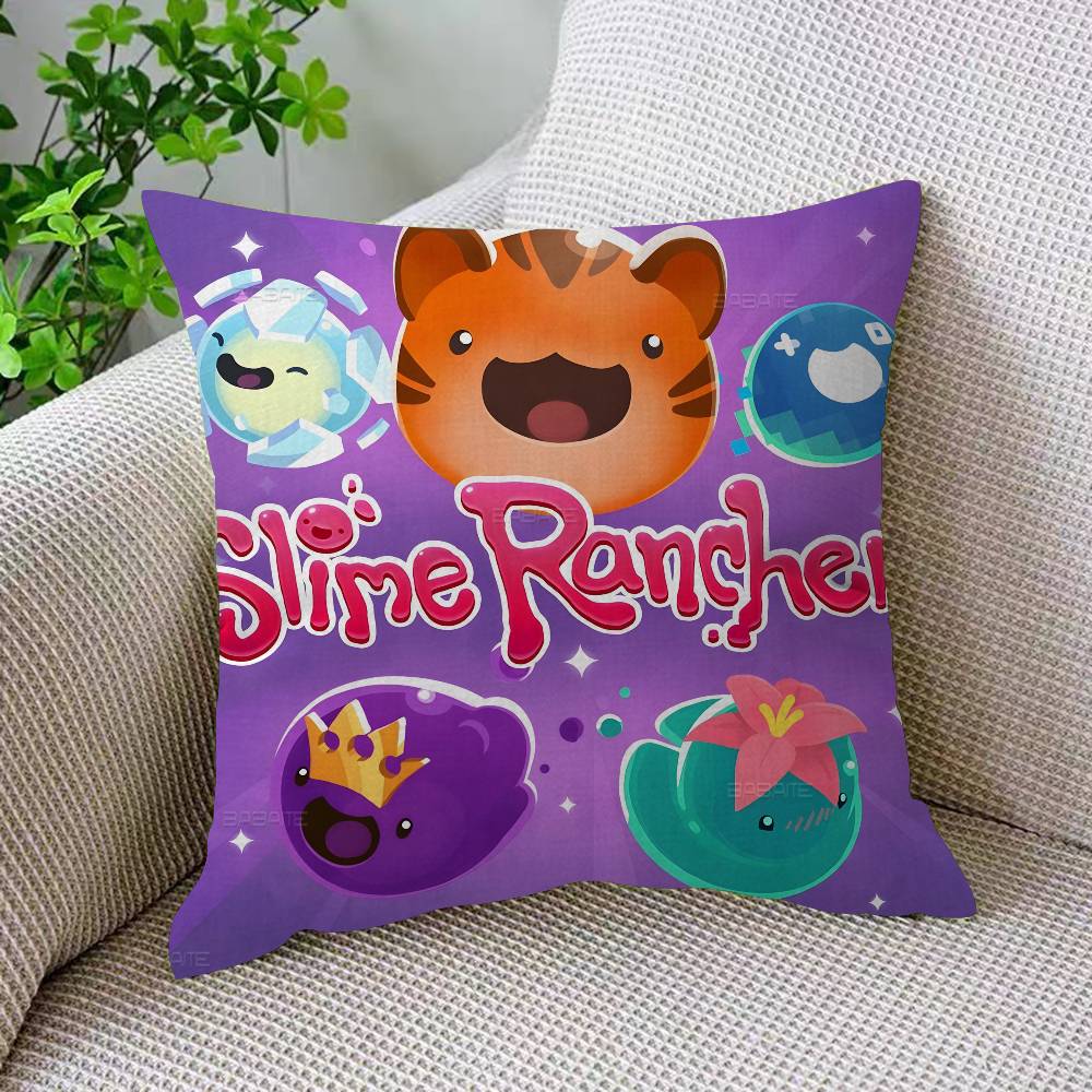 Game S-Slime R-Rancher Classic Anime 45*45cm Cushion Cover Pillow Cover Decor Pillowcase Home Pillowcase for Couch Pillow