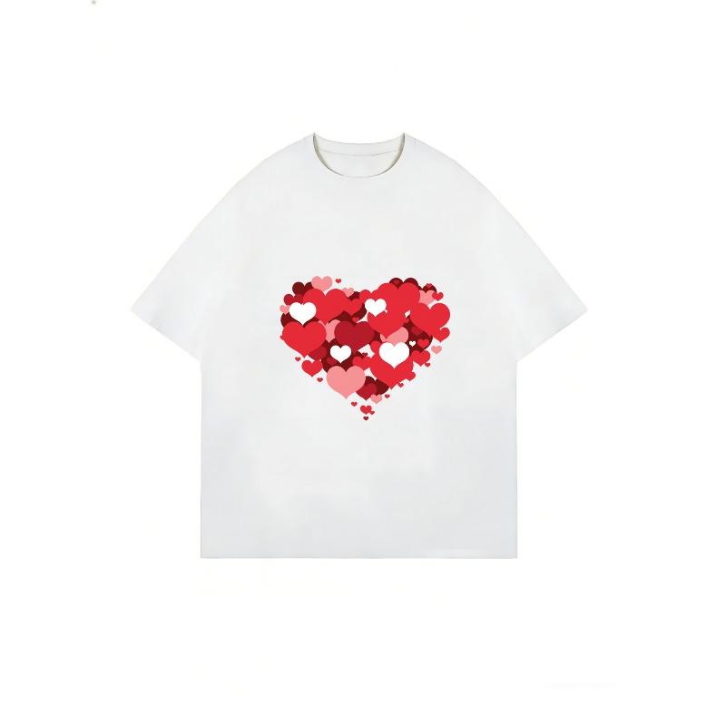 Oversized T Shirt Dress Black Heart Pattern Print Casual Everyday Wear