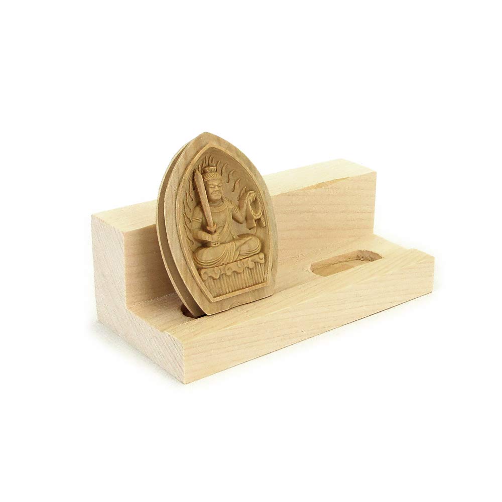 Special Buddhist Statue Incense Buddha Stand for 2 Buddhas 12cm 6cm Carved from Cypress Product Number 18001 Kurita's [Guardian Deity] Holder/Pocket