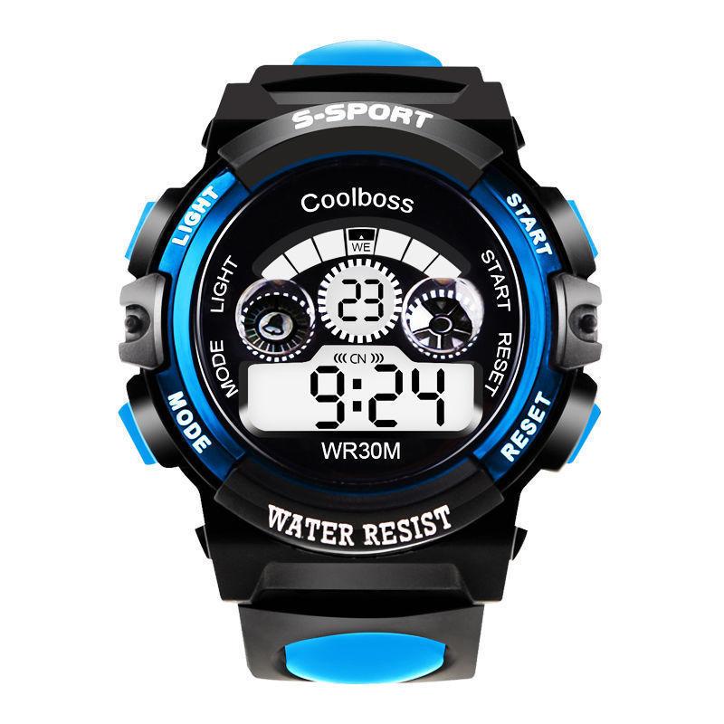 

Electronic Men Kids Sport Watch Water Resistance Night Multifunctional Light StyleB