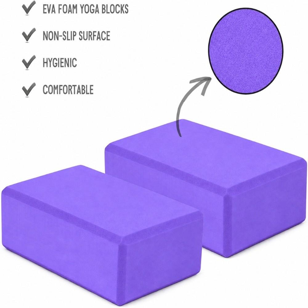 Strap Included Fitness Yoga Block EVA Pilates Block Set Yoga Blocks Yoga Strap Set  Home Workout