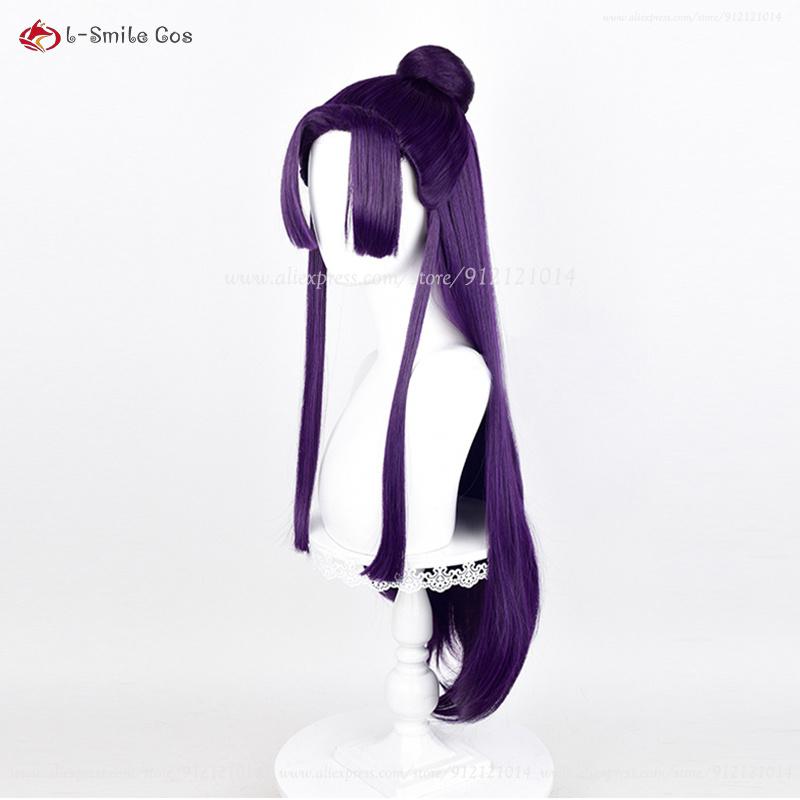 Anime Jinshi Cosplay Wig 85cm Long Dark Purple Wig Kusuriya No Hitorigoto Wig Heat Resistant Synthetic