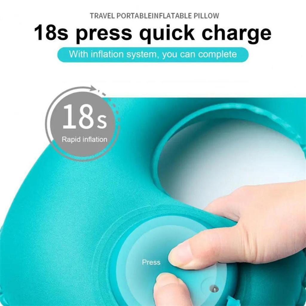 Flocking Inflatable Neck Pillow Portable Pillow Can Be Stored Self Filled Suitable For Outdoor Travel Camping Hiking