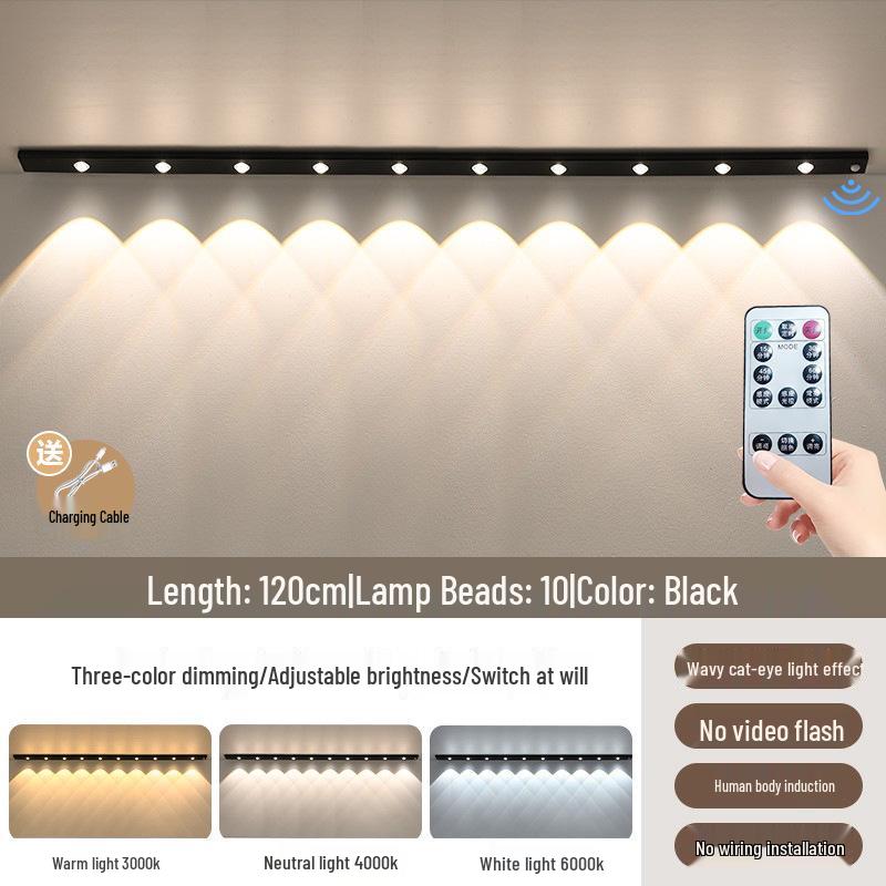 Rechargeable Smart Motion Sensor Light Strip for Cabinets and Hallways