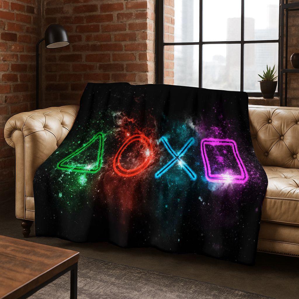 26 Style Gamer Zone Game Controller Flannel Blanket,Warm and Cozy Soft Throw Blanket for Home Bedroom Bed Sofa Travel Cover Kid