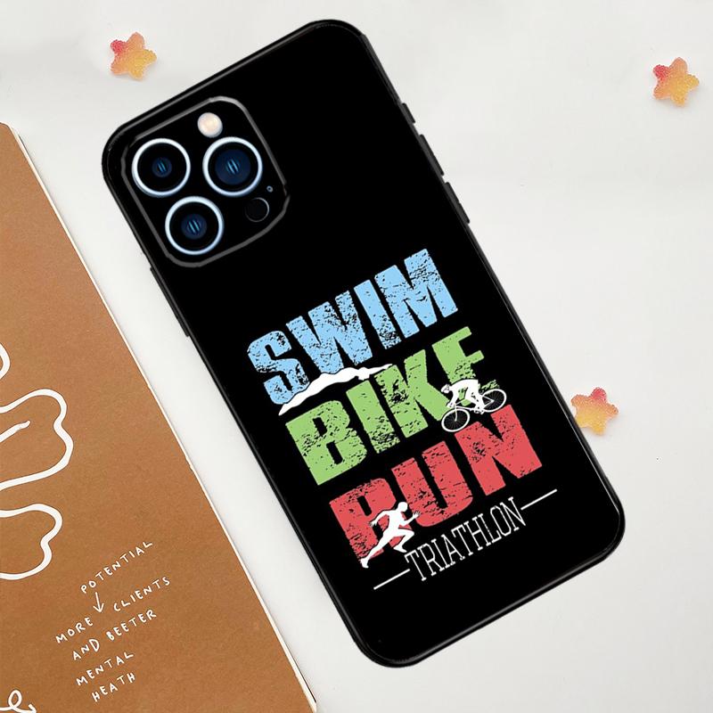 Triatlon Tri Life Plavání Kolo Běh Pouzdro na Telefon Pro iPhone 17 Pro Max 14 11 15 16 Pro Max 13 12 mini 16 Plus 16e 17 Air Funda