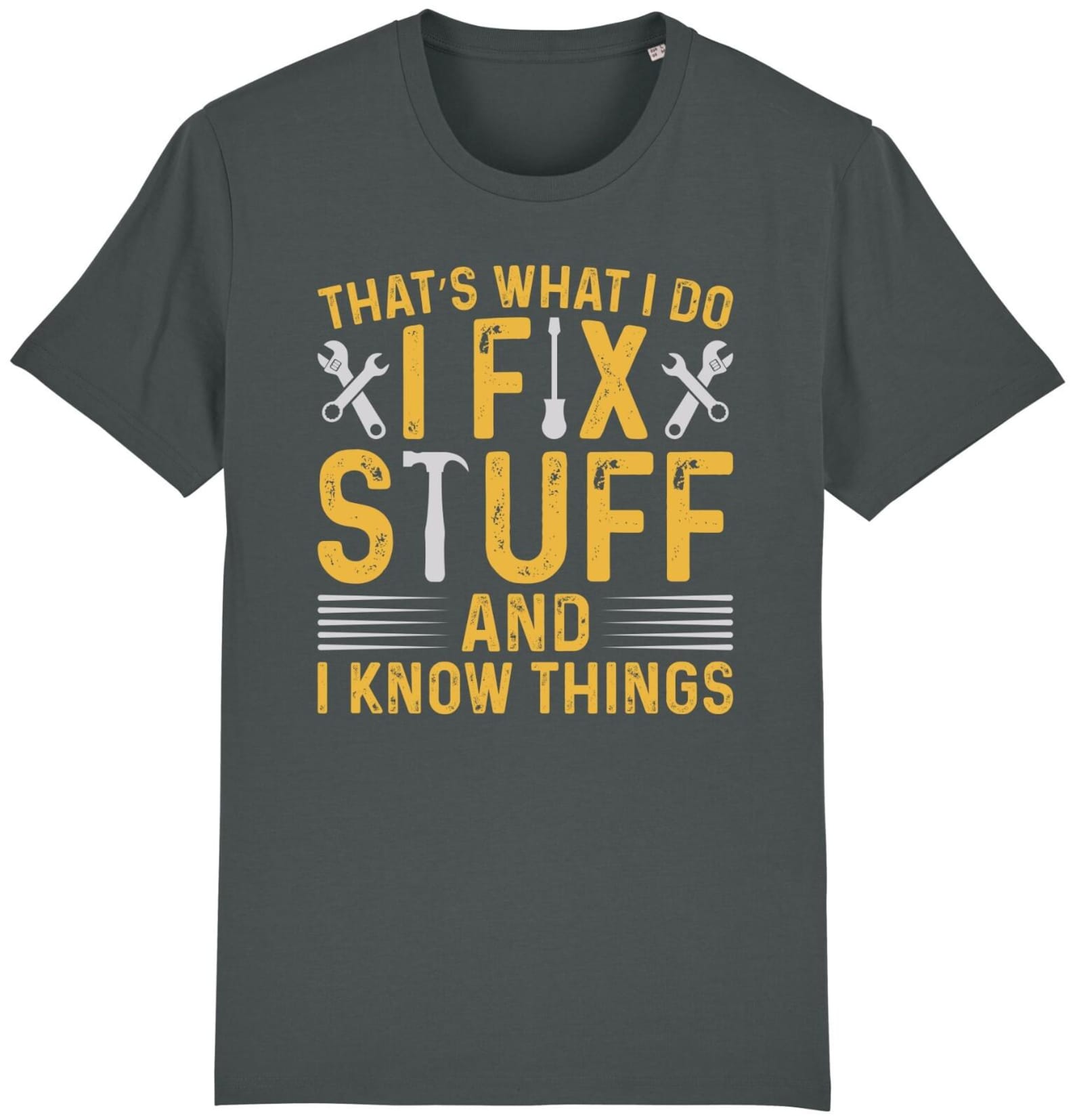 I fix stuff and i know things t-shirt funny handyman tradesman tools dad gift S разноцветный