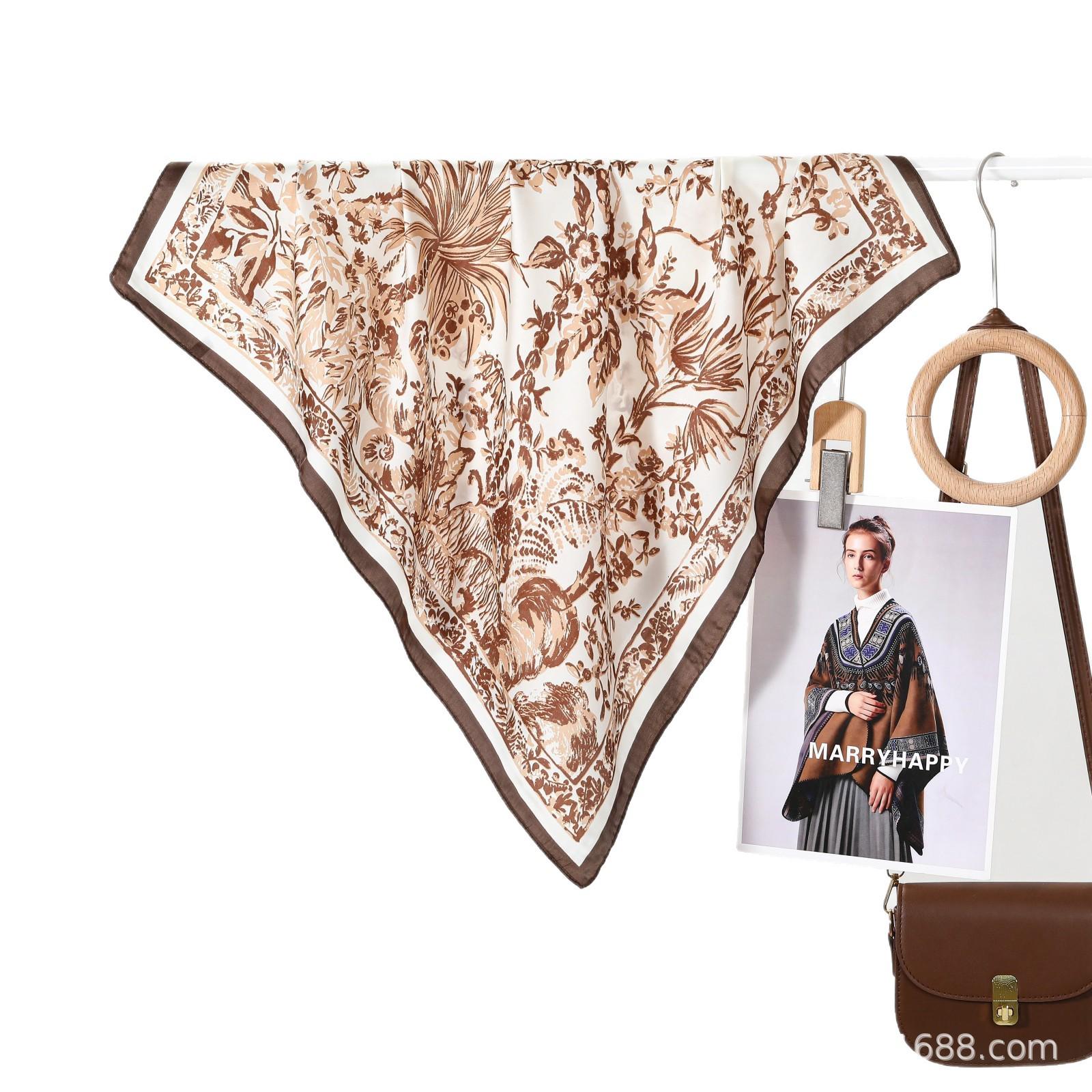 

Women s Forest Series Silk Scarf - Versatile & Chic Neckerchief Black & White Forest Square Scarf