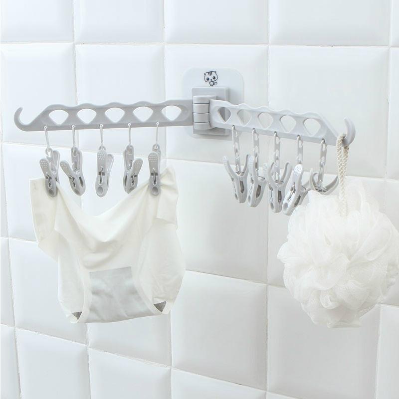 Foldable Clothes Drying Rack Wall Hanger Baby Children's Underwear Organizer Socks Towel Shelf with Suction Cup Home Supplies