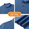 Camisa polo de algodão masculina de verão, camiseta de manga curta respirável, absorve o suor, cor sólida, lapela, top casual de negócios