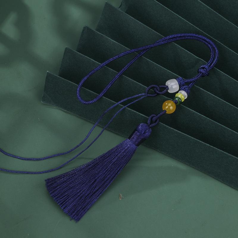 Exquisite Pearl and Jade Tassel Ornament with Pull Ring