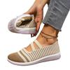 Fashion 2025 New Striped Knitted Platform Sneakers Women Breathable Mesh Non Slip Sports Shoes Woman Comfort Slip On Walking Shoes Mujer
