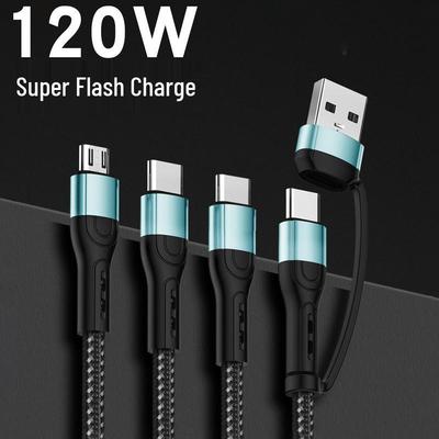 100W Fast Charging 3-in-1 Data Cable for Apple, Type-C, and Huawei Devices