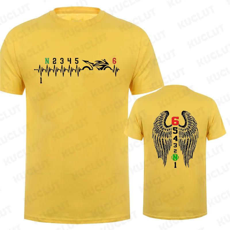 1N23456 Motorcycle Gear Biker Heartbeat Graphic Print T Shirt Men T-Shirts Summer Men's T Shirt Clothing Oversized Men Tshirt
