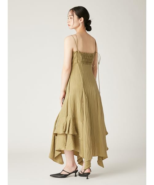 FRAY Asymmetric Hem Camisole Dress FWFO252038 Green I.D. Women's