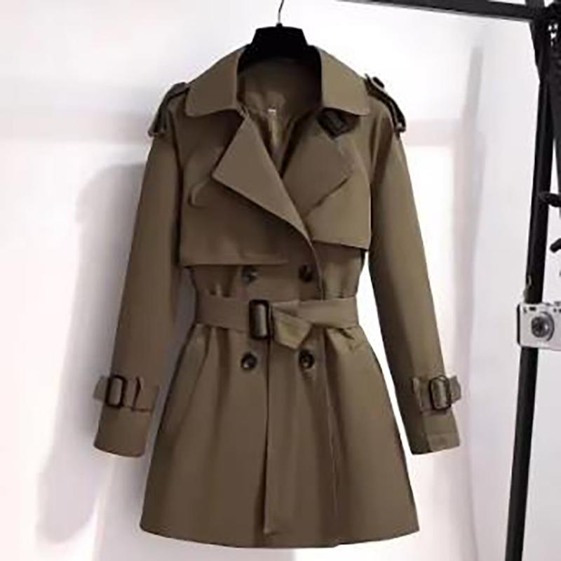 Dámské Jarní Podzimní Bundy Kabáty Korejské Elegantní Dámské Větrovky Double Breasted Streetwear Trench Outerwear