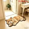 3D Cartoon Cat Faux Cashmere Floor Mat for Indoor Use - Water Absorbing, Dirt Resistant Foot Mat for Bathroom or Entrance.