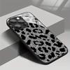 White Flash Leopard Pattern Tempered Glass Black Phone Case For Samsung Galaxy S25 S24 S23 Ultra Plus FE Cover