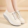 35-41 Women's Leather Lace-up Platform Rocker Shoes Wedge shoes Casual Shoes
