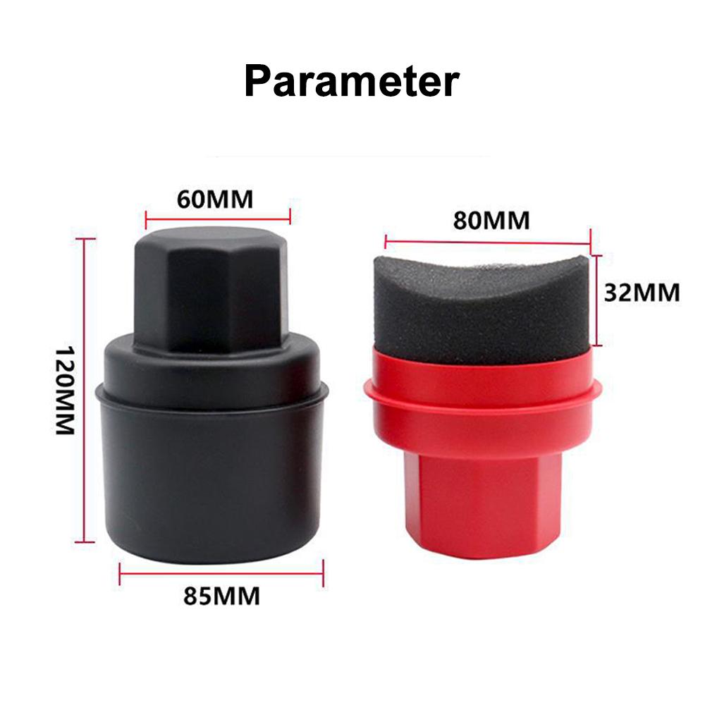 Car Wheel Polishing Waxing Curved Tire Sponge Brush With Cover Tire Clean Contour Dressing Applicator Pads Car Accessories
