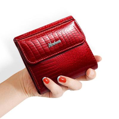 Women's Genuine Leather Multi-Function Coin Purse and Short Wallet with Multi-Card Slots.
