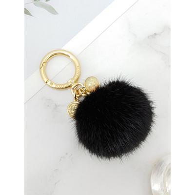 Mink Fur Keychain & Charm - Black