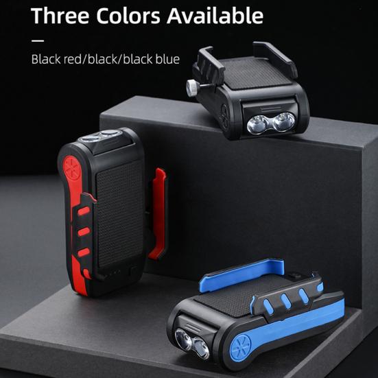 4-in-1 Bicycle Headlight Riding Lamp Light Phone Holder Horn Charging Power Bank