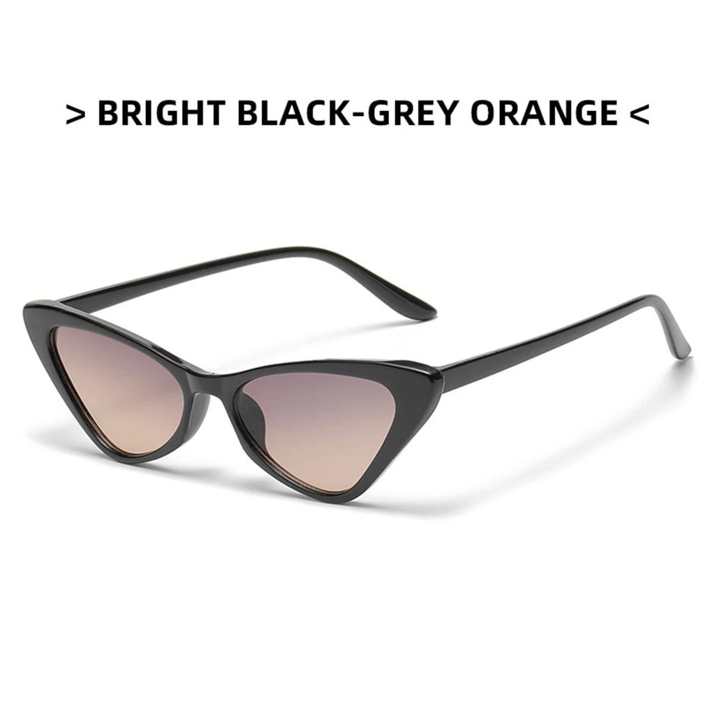 Retro Cat Eye Solbriller UV400 Shades Vintage Små Trekant Solbriller Hip Hop Briller Kvinner Kvinnelige Trendy Briller