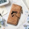 Vintage Shark Pattern Long Wallet Fashion Portable Multi Card Slot Purse