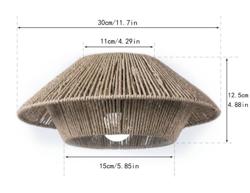 Abajur Boem din Bambus Țesut Manual cu Frânghie de Hârtie