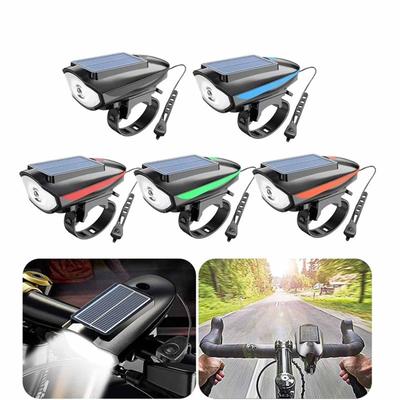 Solar Integrated  Headlight – Horn & Strong LED Light for Mountain & Road Bikes, Night Riding Flashlight Lamp