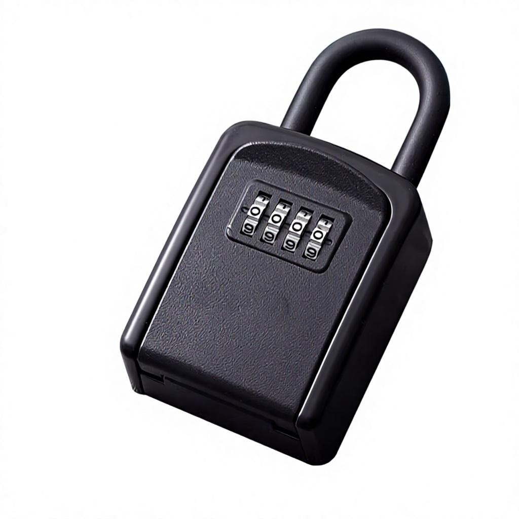 G10 Modern Wall Mounted Aluminium ABS Key Safe Box 4-Digit Padlock Waterproof 2 Keys Multi-Use Outdoor Hanger Shackle JXD